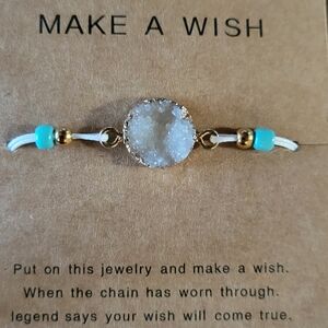 Gold and White Druzy Bracelet